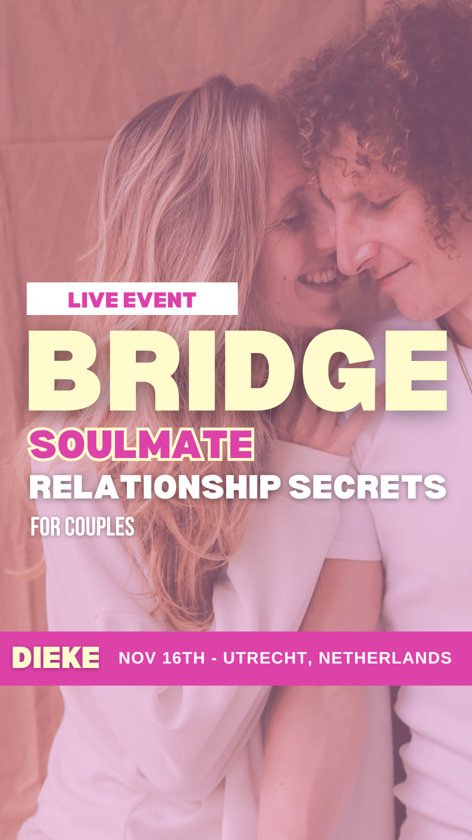 BRIDGE couple workshop: Tantric approach to connection, love & relationships, and sexuality door Dieke ter Weel (voertaal Engels)